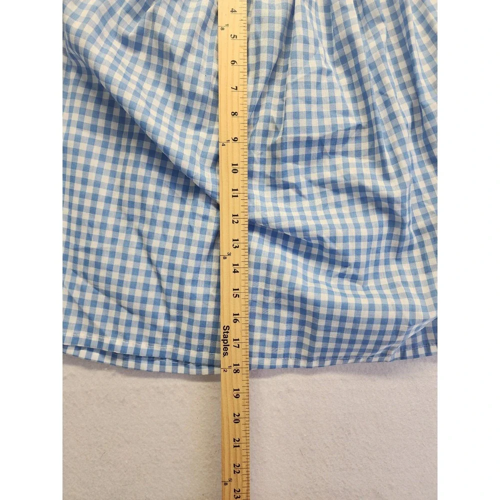 Blue Gingham 2x Vintage Two Piece Set Off‎ Shoulder Top and Ruffle Midi Skirt